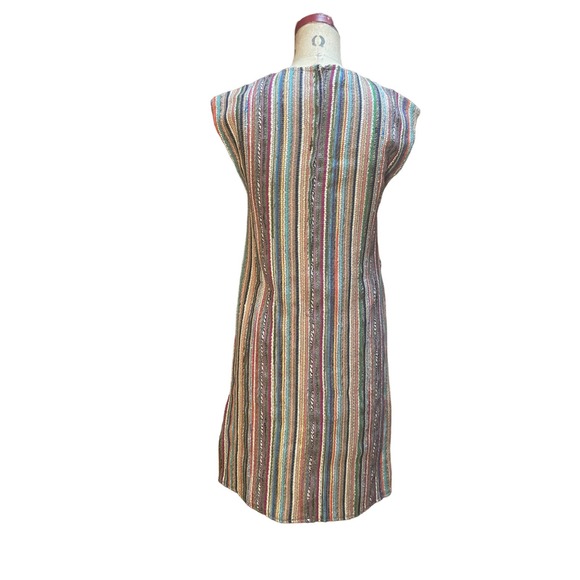 Country Set Womens Seersucker Dress Multicolor Cap Sleeve Striped V-Neck Size 10 - Picture 4 of 8